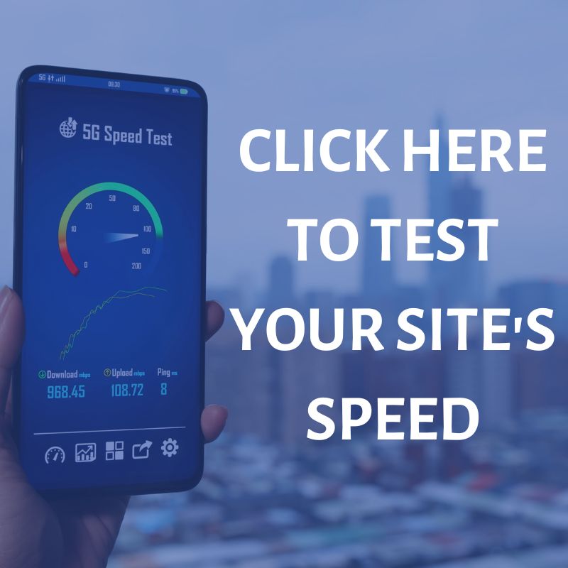 Click Here to Test Your Site's page speed. Image links to tool